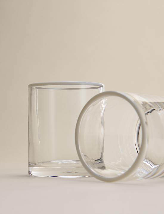 Lot de 2 verres droits &agrave; bordure contrast&eacute;e