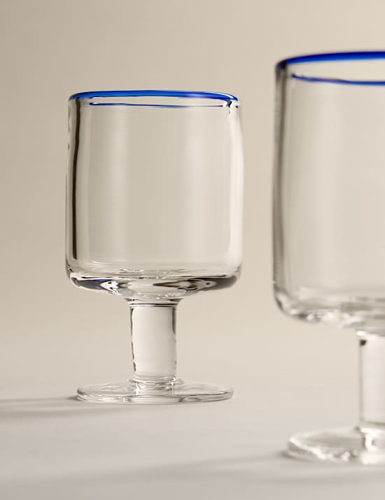 Set of 2 Contrast Rim Wine Glasses