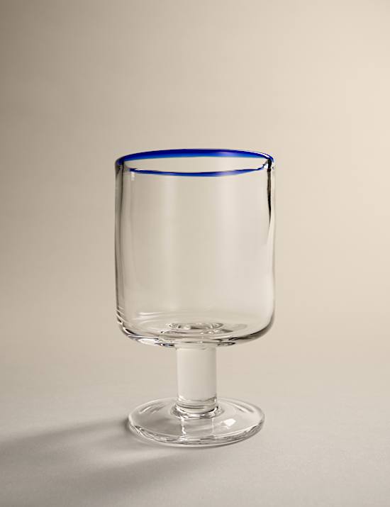 Set of 2 Contrast Rim Wine Glasses