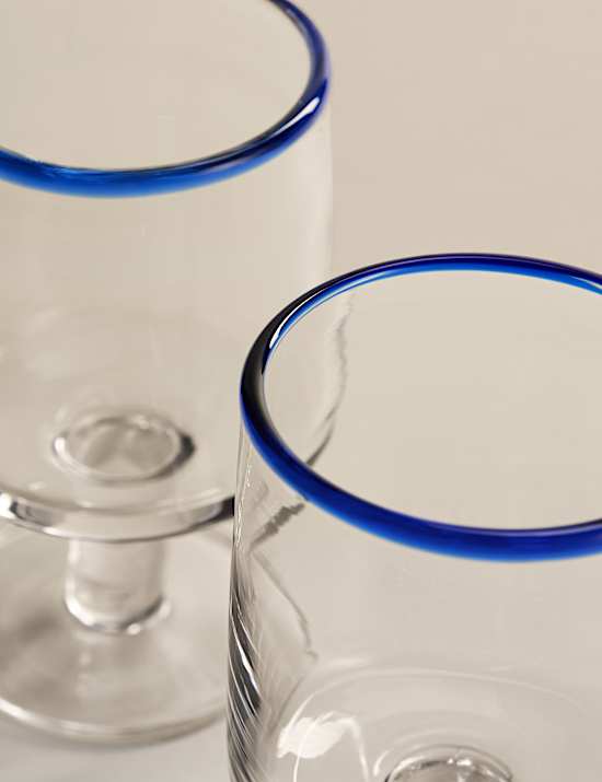 Set of 2 Contrast Rim Wine Glasses