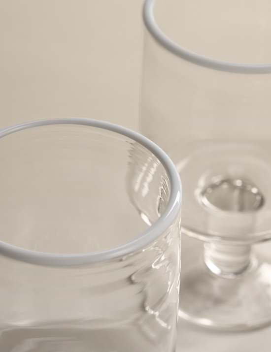 Set of 2 Contrast Rim Wine Glasses