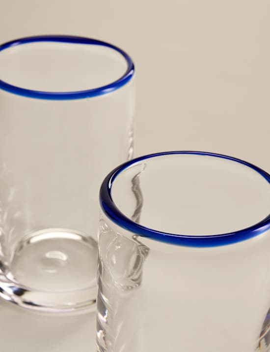 Set of 2 Contrast Rim Hi Ball Glasses