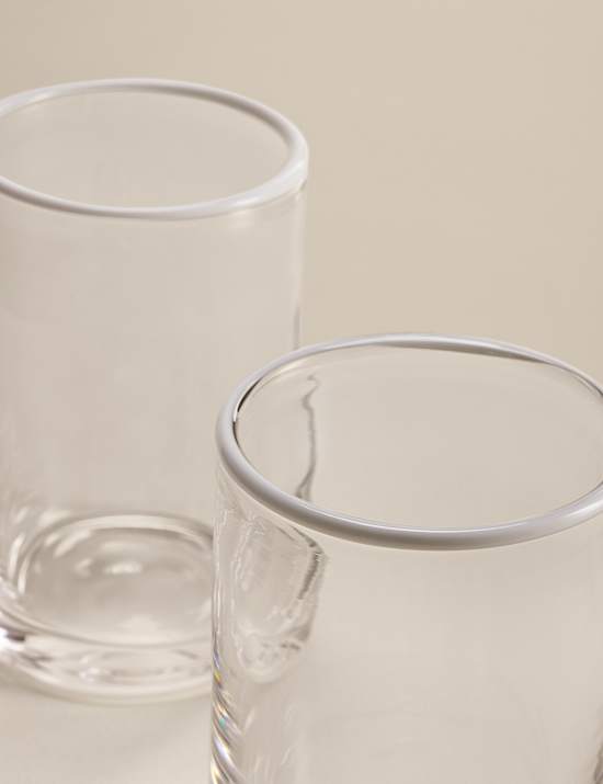 Set of 2 Contrast Rim Hi Ball Glasses