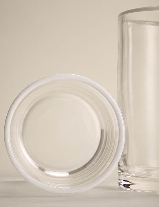 Set of 2 Contrast Rim Hi Ball Glasses