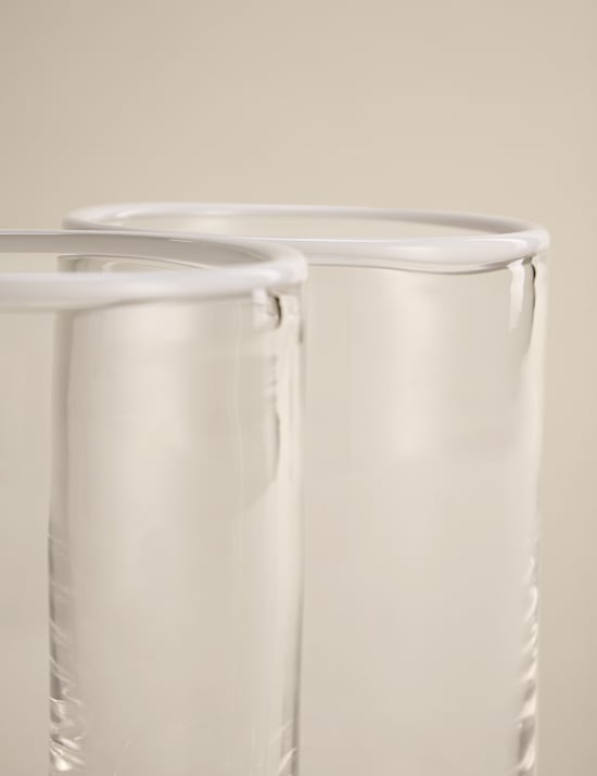 Set of 2 Contrast Rim Hi Ball Glasses