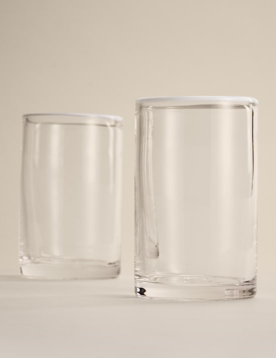 Set of 2 Contrast Rim Hi Ball Glasses
