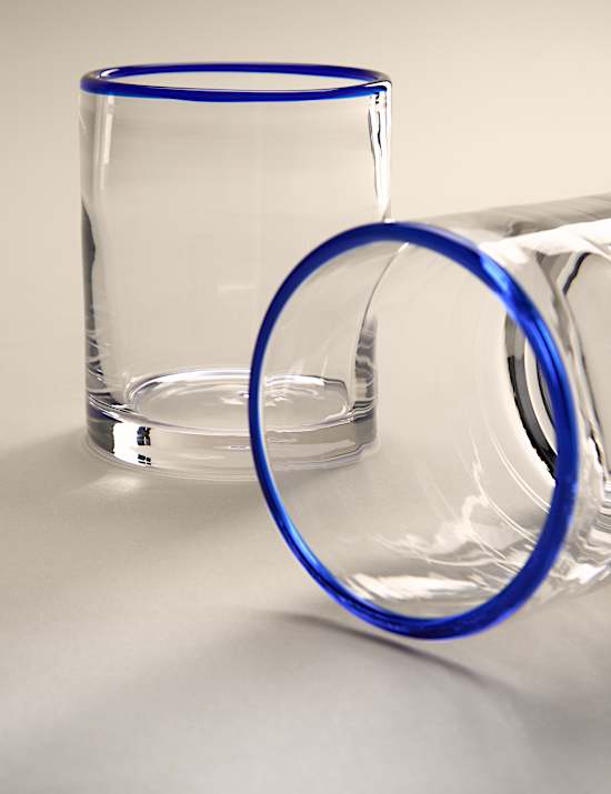 Set of 2 Contrast Rim Tumblers
