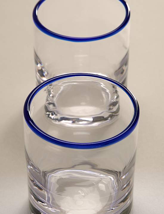 Set of 2 Contrast Rim Tumblers