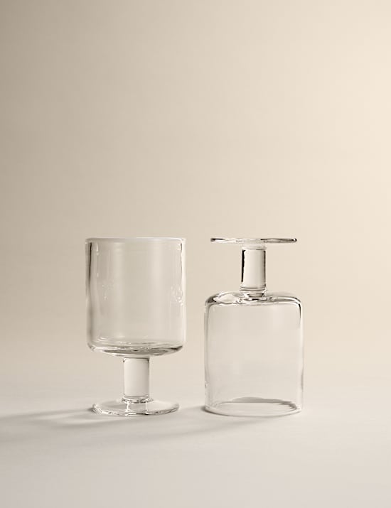 Set of 2 Contrast Rim Wine Glasses