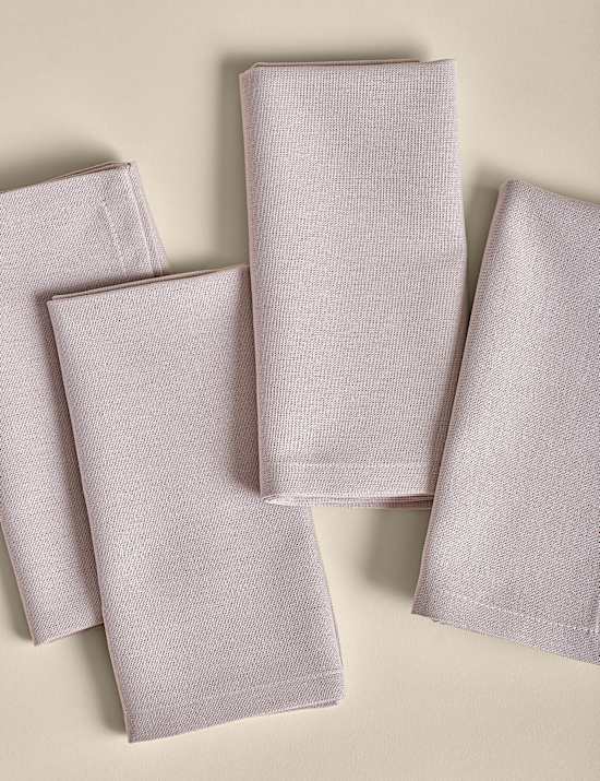 Lot de 4 serviettes de table 100 % coton