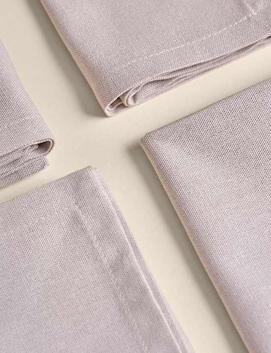 Lot de 4 serviettes de table 100 % coton