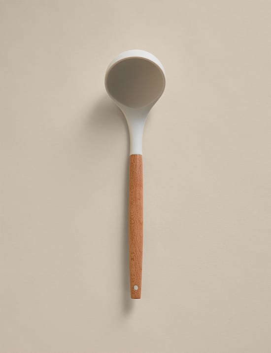 Silicone and Wood Ladle