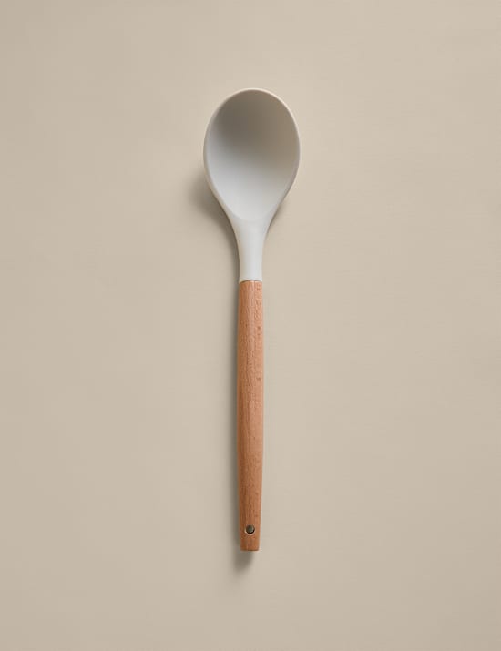 Silicone and Wood Solid Spoon