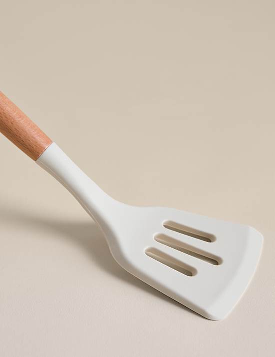 Silicone and Wood Slotted Turner