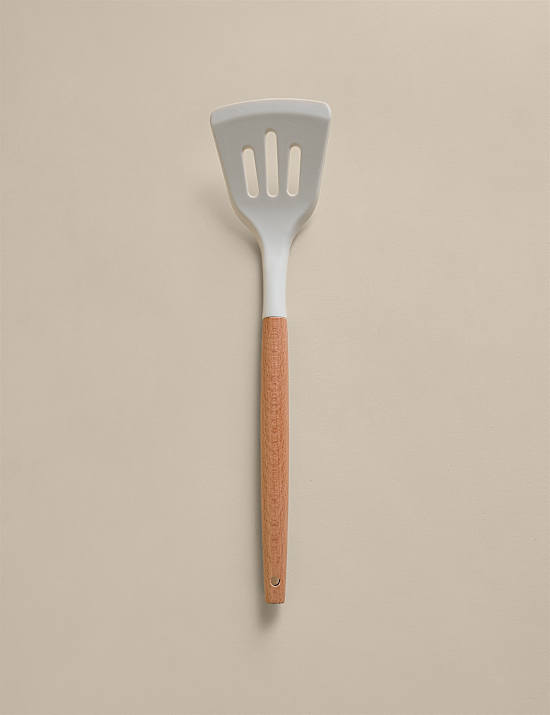 Silicone and Wood Slotted Turner