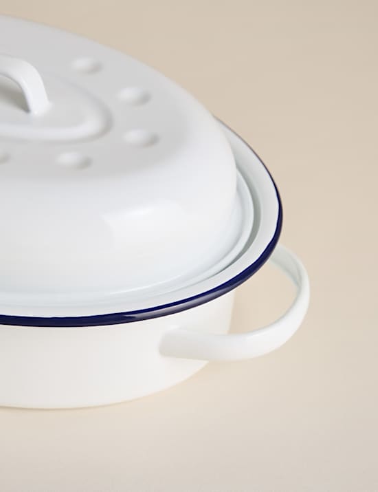 Oval Enamel Roaster with Lid