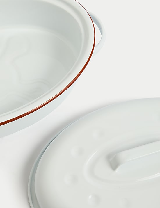 Oval Enamel Roaster with Lid