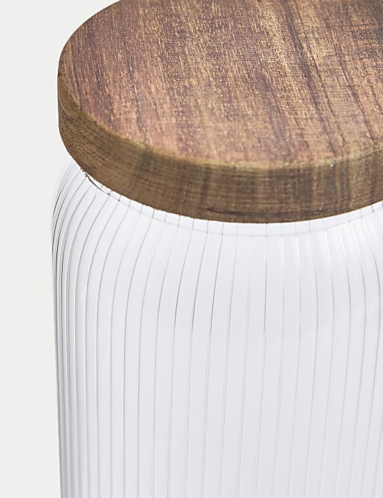 Extra Large Ribbed Glass Storage Jar