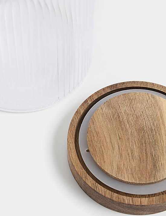 Medium Ribbed Glass Storage Jar