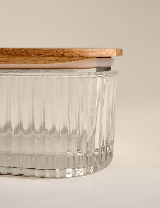 Medium Ribbed Glass Container