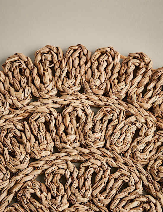 Set of 2 Floral Rattan Placemats