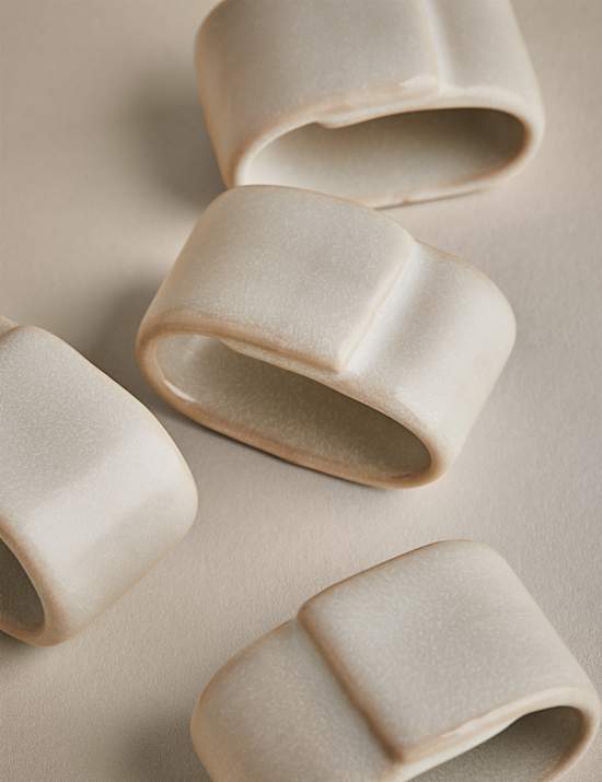 Set of 4 Ceramic Napkin Rings