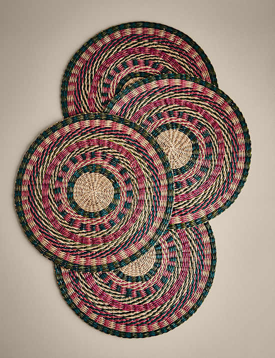 Set of 4 Multicoloured Placemats