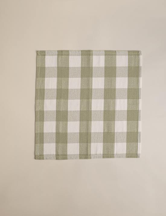 Set of 4 Pure Cotton Gingham Napkins