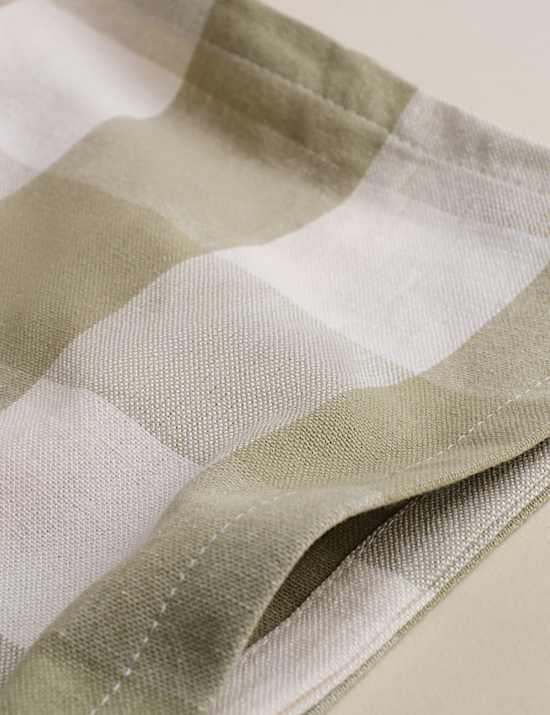 Set of 4 Pure Cotton Gingham Napkins