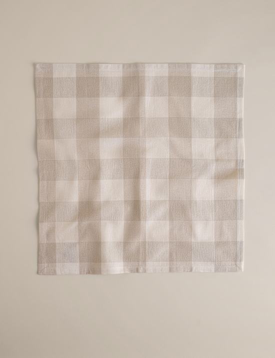 Set of 4 Pure Cotton Gingham Napkins