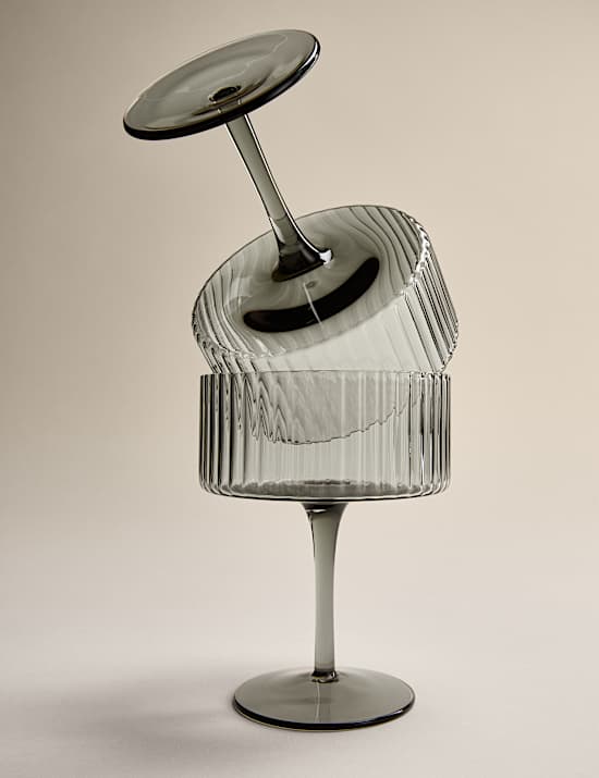 Set of 2 Celine Ribbed Champagne Saucers