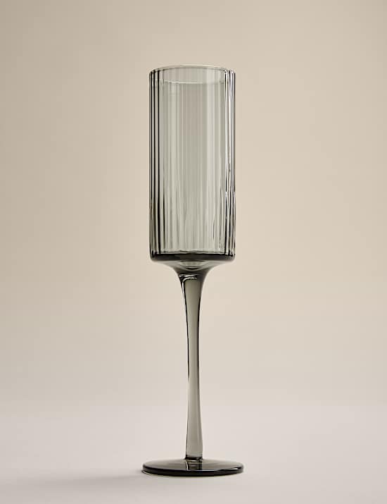 Set of 4 Celine Ribbed Champagne Flutes