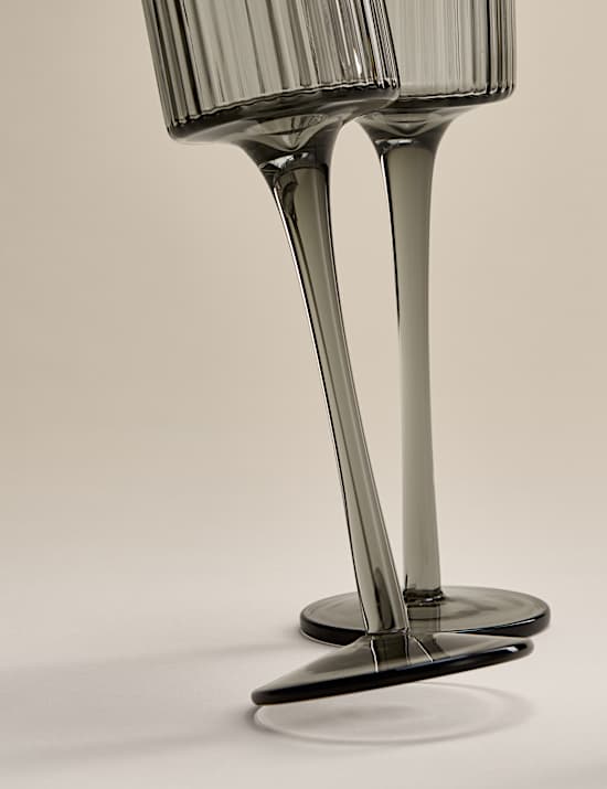 Set of 4 Celine Ribbed Champagne Flutes