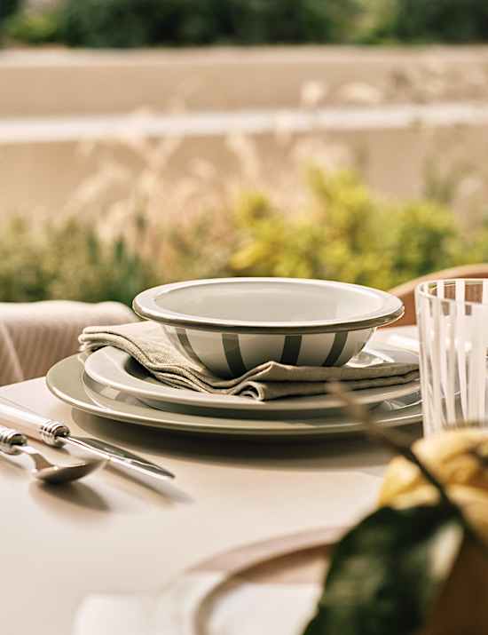 Juego de 2 cuencos para aperitivos con estr&iacute;as esmaltadas