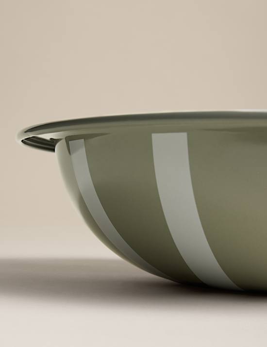 Enamel Striped Serving Bowl