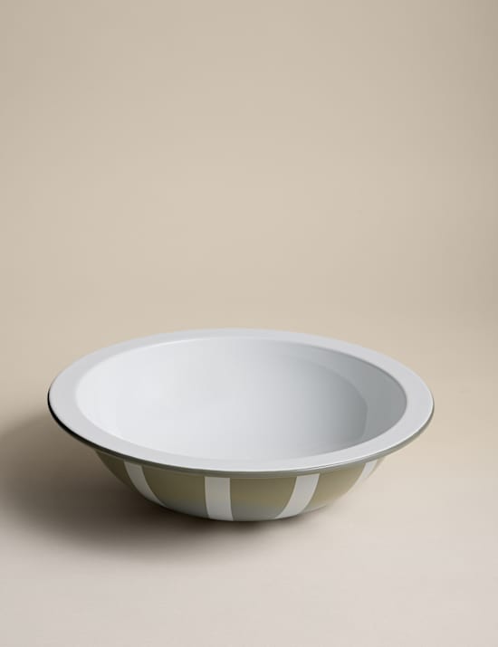 Enamel Striped Serving Bowl