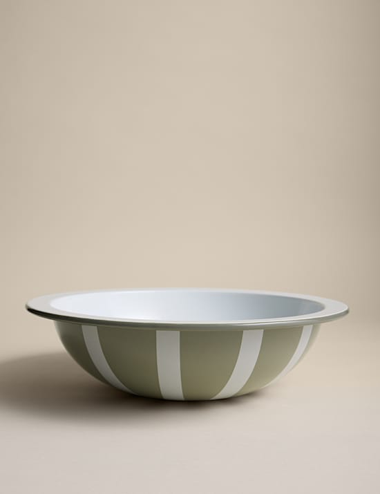 Enamel Striped Serving Bowl