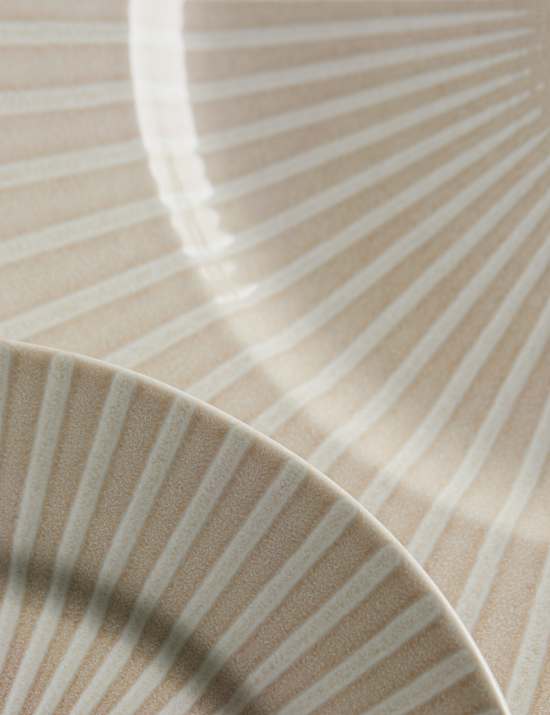 12 Piece Reactive Striped Dinner Set