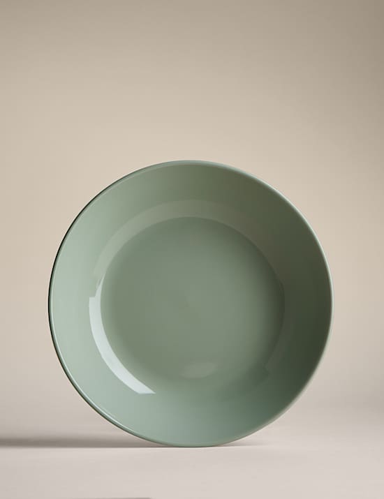 Lot de 4 assiettes &agrave; p&acirc;tes en gr&egrave;s