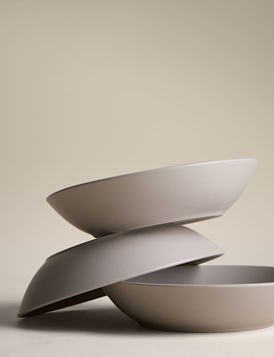 Set of 4 Everyday Stoneware Pasta Bowls