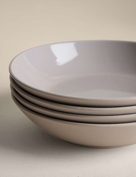 Set of 4 Everyday Stoneware Pasta Bowls