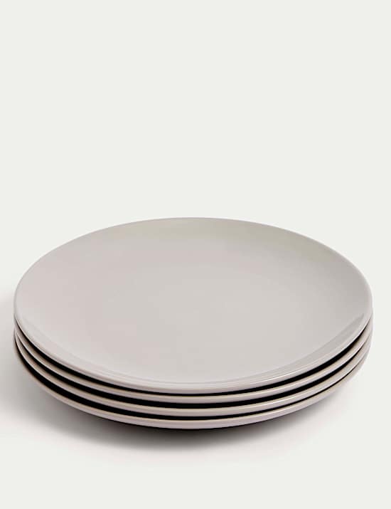 Set of 4 Stoneware Dinner Plates