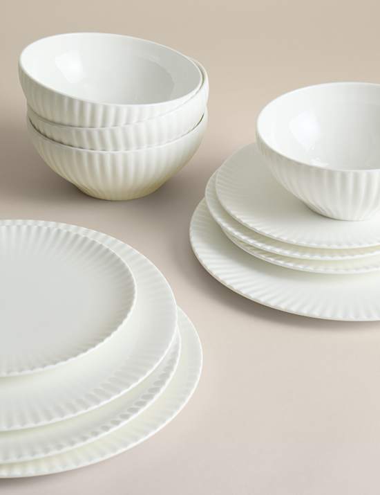 12 Piece Hampton Fluted Dinner Set