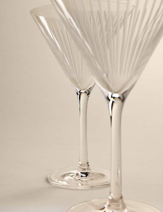 Set of 2 Crystal Dishwasher Safe Martini Glasses