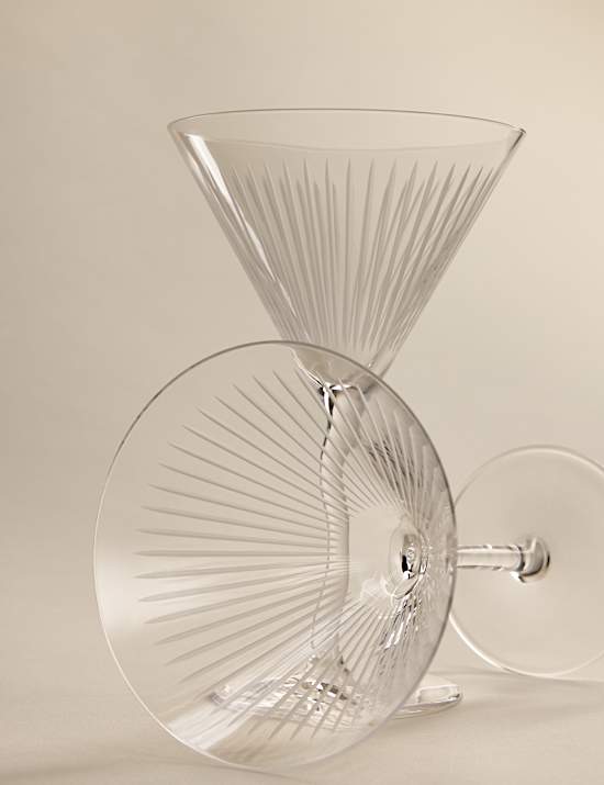 Set of 2 Crystal Dishwasher Safe Martini Glasses