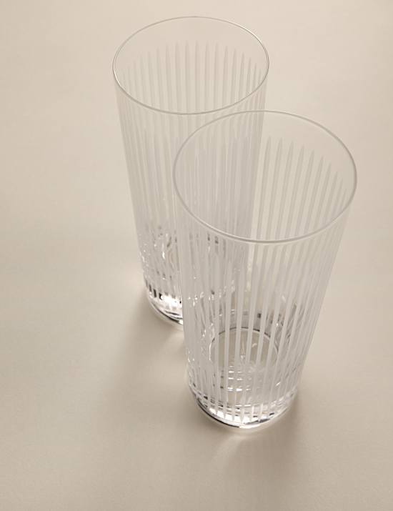 Set of 4 Marais Crystal Hi Ball Glasses