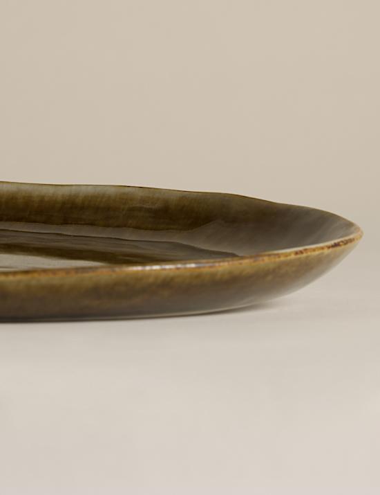 Straight Side Reactive Glaze Oval Platter