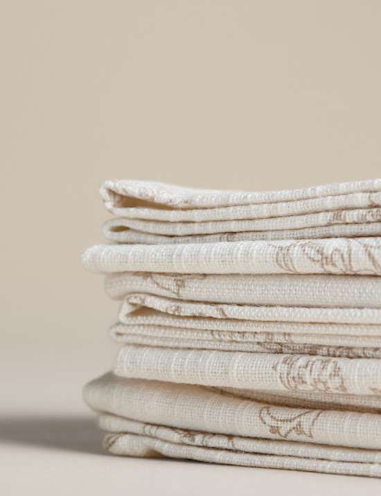 Set of 4 Pure Cotton Block Print Napkins