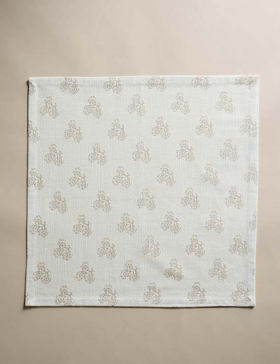 Set of 4 Pure Cotton Block Print Napkins