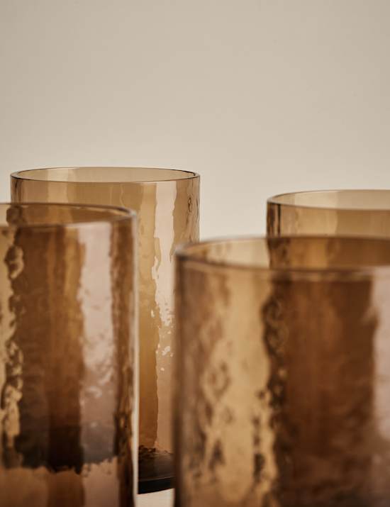 Set of 4 Hammered Hi Ball Glasses